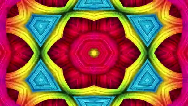 Abstraktní Symetrické Geometrické Hvězd Kaleidoskop Tvarů — Stock video