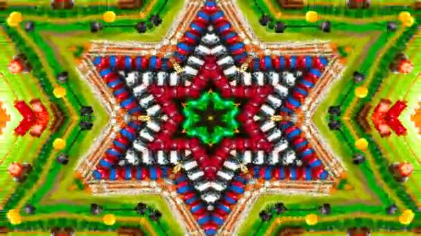 Abstract Symmetric Geometric Stars Shapes Kaleidoscope — Stock Video