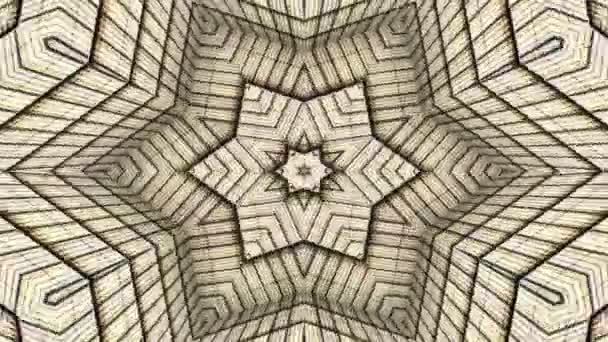 対称の幾何学的な星とカレイド スコープ図形を抽象化します — ストック動画