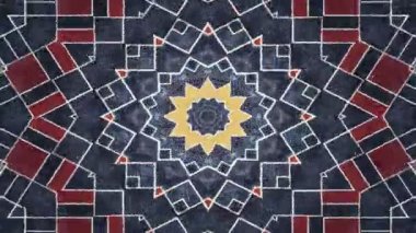 Simetrik soyut geometrik yıldız ve şekiller Kaleidoscope