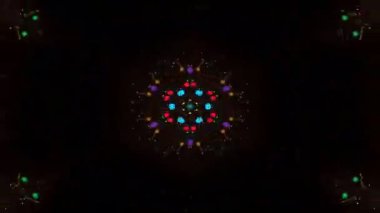 Simetrik soyut geometrik yıldız ve şekiller Kaleidoscope