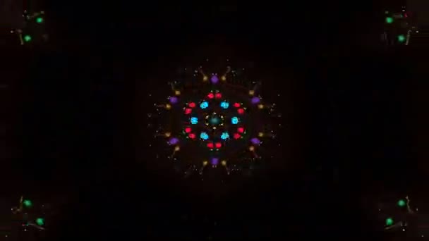Absztrakt Szimmetrikus Geometriai Csillagok Alakzatok Kaleidoszkóp — Stock videók