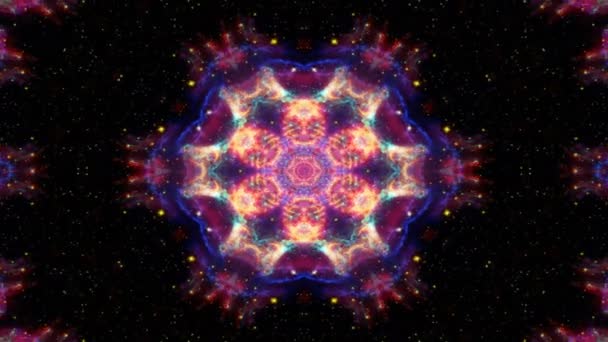 Abstract Symmetric Geometric Stars Shapes Kaleidoscope — Stock Video