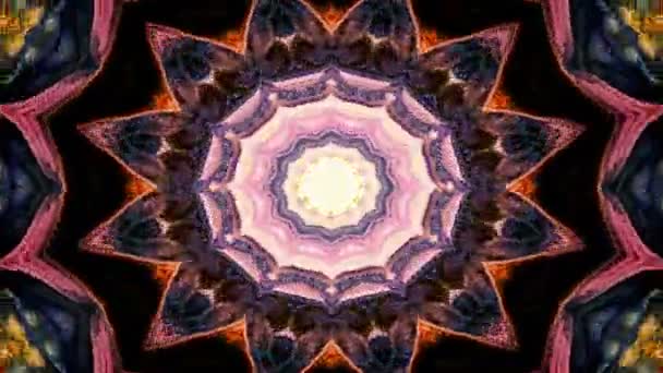 Abstract Symmetric Geometric Stars Shapes Kaleidoscope — Stock Video