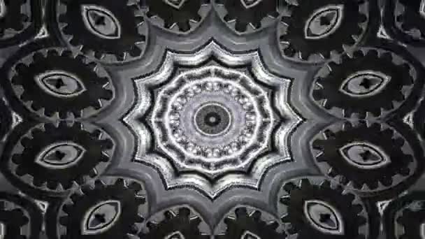 Abstrakte Symmetrische Geometrische Sterne Und Formen Kaleidoskop — Stockvideo