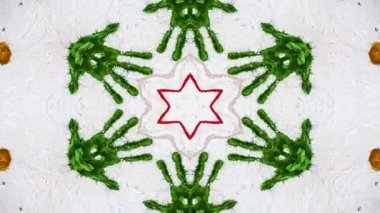 Simetrik soyut geometrik yıldız ve şekiller Kaleidoscope