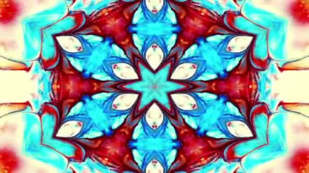 Abstract Symmetric Geometric Stars Shapes Kaleidoscope — Stock Video