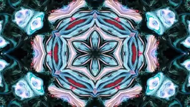 Abstract Symmetric Geometric Stars Shapes Kaleidoscope — Stock Video