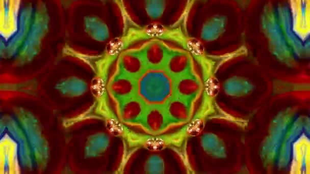 Simetrik Soyut Geometrik Yıldız Şekiller Kaleidoscope — Stok video