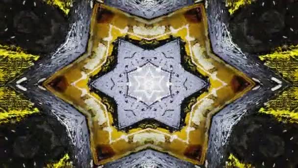 Abstract Symmetric Geometric Stars Shapes Kaleidoscope — Stock Video