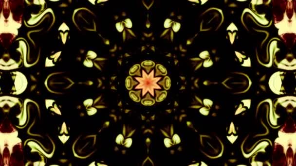 対称の幾何学的な星とカレイド スコープ図形を抽象化します — ストック動画