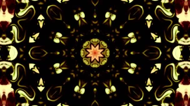 Abstraktní Symetrické Geometrické Hvězd Kaleidoskop Tvarů — Stock video