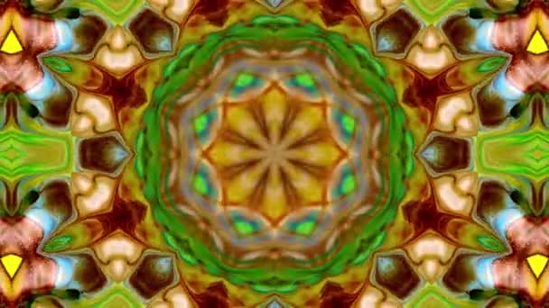 Abstract Symmetric Geometric Stars Shapes Kaleidoscope — Stock Video