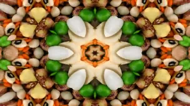 Abstract Symmetric Geometric Stars Shapes Kaleidoscope — Stock Video