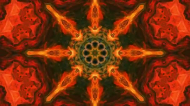 Abstract Symmetric Geometric Stars Shapes Kaleidoscope — Stock Video