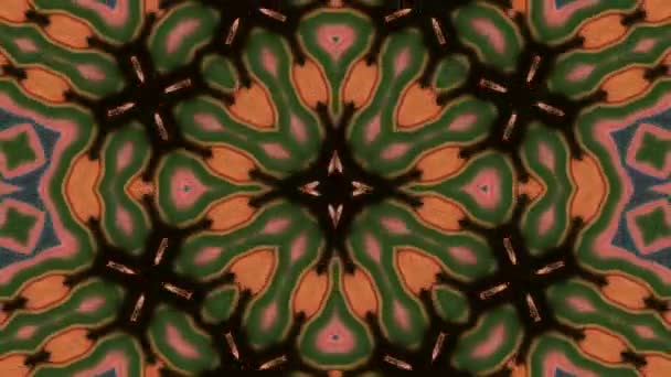 Simetrik Soyut Geometrik Yıldız Şekiller Kaleidoscope — Stok video