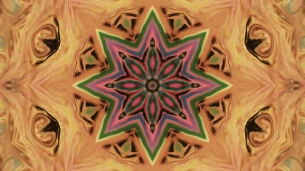 Abstrakte Symmetrische Geometrische Sterne Und Formen Kaleidoskop — Stockvideo
