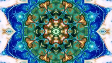 Simetrik soyut geometrik yıldız ve şekiller Kaleidoscope