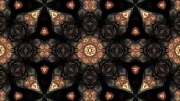 Abstract Symmetric Geometric Stars Shapes Kaleidoscope — Stock Video