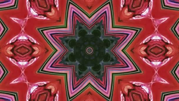 Abstract Symmetric Geometrische Sterren Shapes Caleidoscoop — Stockvideo