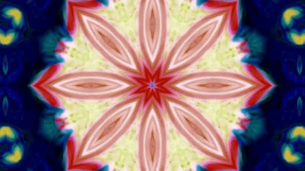 Abstraktní Symetrické Geometrické Hvězd Kaleidoskop Tvarů — Stock video