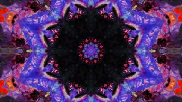 Abstraktní Symetrické Geometrické Hvězd Kaleidoskop Tvarů — Stock video