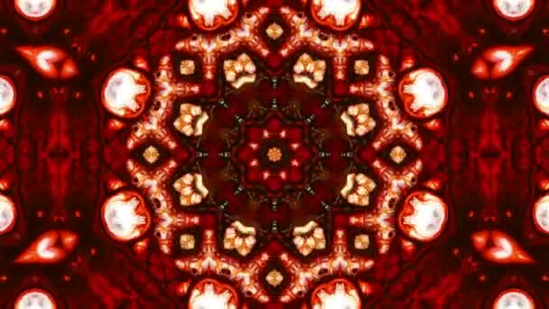 Abstract Symmetric Geometric Stars Shapes Kaleidoscope — Stock Video