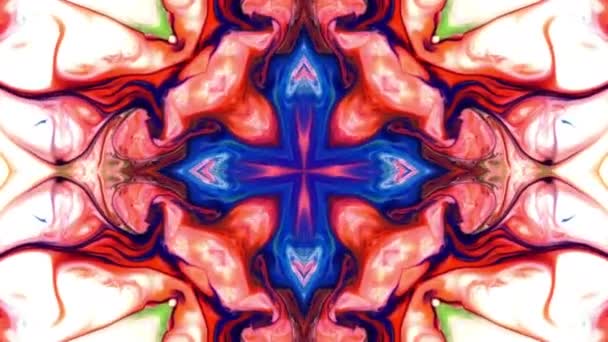 Abstract Symmetric Geometric Stars Shapes Kaleidoscope — Stock Video