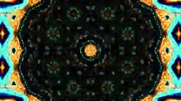 Streszczenie Symetryczne Gwiazdy Geometryczne Kształty Kalejdoskop — Wideo stockowe