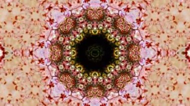 Simetrik soyut geometrik yıldız ve şekiller Kaleidoscope