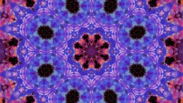 Abstract Symmetric Geometric Stars Shapes Kaleidoscope — Stock Video