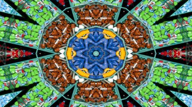 Soyut kablolar elektrik telleri simetrik desen süs dekoratif Kaleidoscope hareketi geometrik daire ve yıldız şekiller