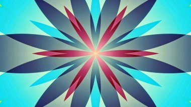 Soyut Renkli Çiçekler Flora Konsepti Simetrik Düzen Dekoratif Kaleydoskop Hareketi Geometrik Çember ve Yıldız Şekilleri