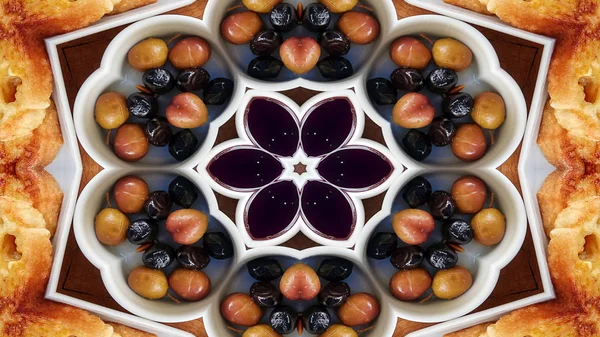 Abstraktní snídaně kaleidoskop — Stock fotografie