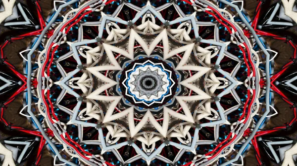 Abstrakta Kablar Elsladdar Symmetriska Mönster Dekorativa Dekorativa Kalejdoskop Rörelse Geometrisk — Stockfoto
