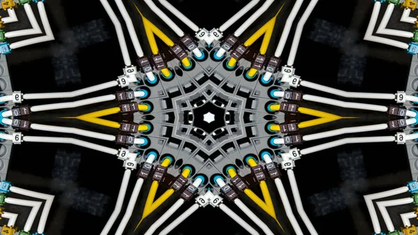 Kabely elektrické dráty kaleidoskop — Stock fotografie