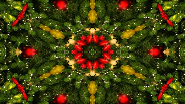 Célébration Noël Abstraite Nouvel Concept Motif Symétrique Décoratif Kaléidoscope Décoratif — Photo