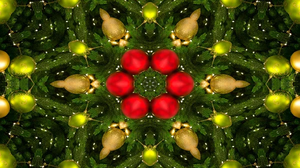 Abstraktní Vánoční Oslava Nového Roku Koncept Symetrický Vzor Okrasné Dekorativní — Stock fotografie