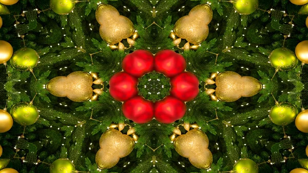 Abstraktní Vánoční Oslava Nového Roku Koncept Symetrický Vzor Okrasné Dekorativní — Stock fotografie