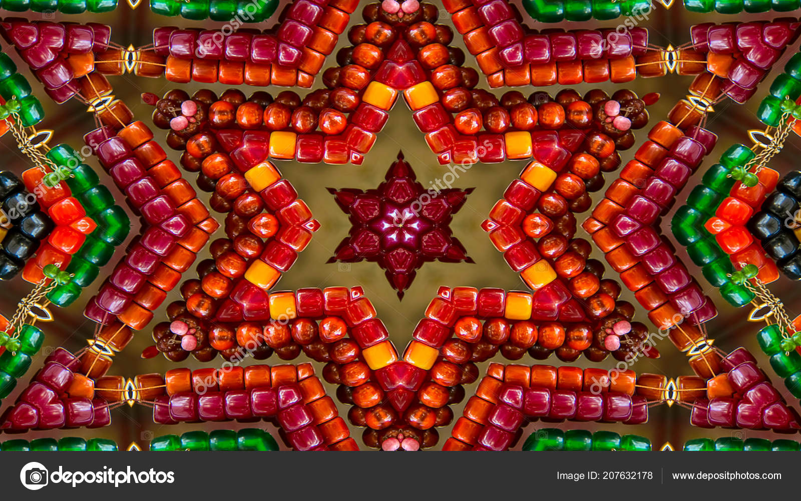 Abstract Colorful Hypnotic Symmetric Pattern Ornamental Decorative
