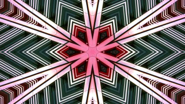 soyut renkli hipnotik simetrik desen süslemeli kaleydoskop hareketi geometrik çember ve yıldız şekilleri