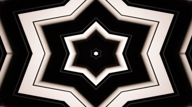 soyut renkli hipnotik simetrik desen süslemeli kaleydoskop hareketi geometrik çember ve yıldız şekilleri