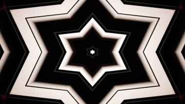 soyut renkli hipnotik simetrik desen süslemeli kaleydoskop hareketi geometrik çember ve yıldız şekilleri