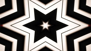 soyut renkli hipnotik simetrik desen süslemeli kaleydoskop hareketi geometrik çember ve yıldız şekilleri