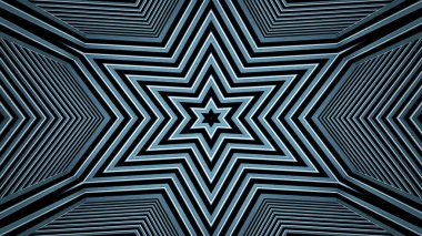 soyut renkli hipnotik simetrik desen süslemeli kaleydoskop hareketi geometrik çember ve yıldız şekilleri
