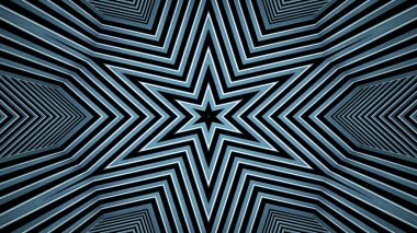 soyut renkli hipnotik simetrik desen süslemeli kaleydoskop hareketi geometrik çember ve yıldız şekilleri