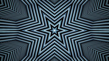 soyut renkli hipnotik simetrik desen süslemeli kaleydoskop hareketi geometrik çember ve yıldız şekilleri