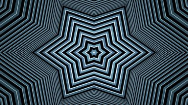 soyut renkli hipnotik simetrik desen süslemeli kaleydoskop hareketi geometrik çember ve yıldız şekilleri