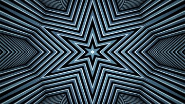 soyut renkli hipnotik simetrik desen süslemeli kaleydoskop hareketi geometrik çember ve yıldız şekilleri
