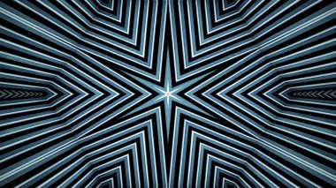 soyut renkli hipnotik simetrik desen süslemeli kaleydoskop hareketi geometrik çember ve yıldız şekilleri